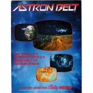 1983 Bally Midway Astron Belt Arcade Game Flyer Vintage LaserDisc Promo